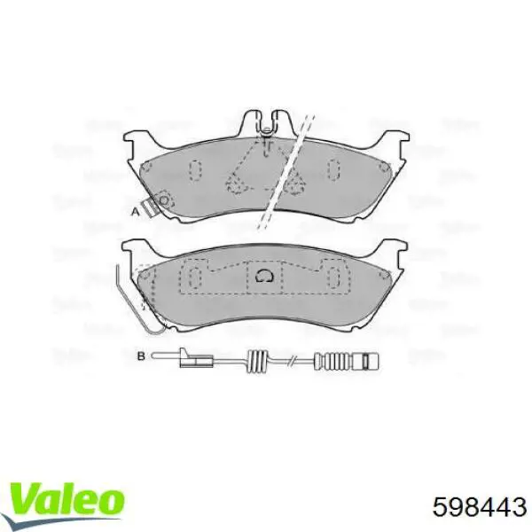 Задние тормозные колодки 598443 VALEO