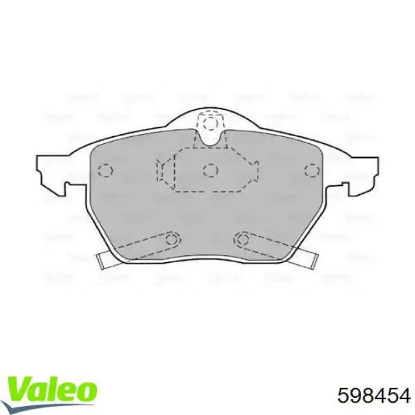 Передние тормозные колодки 598454 VALEO