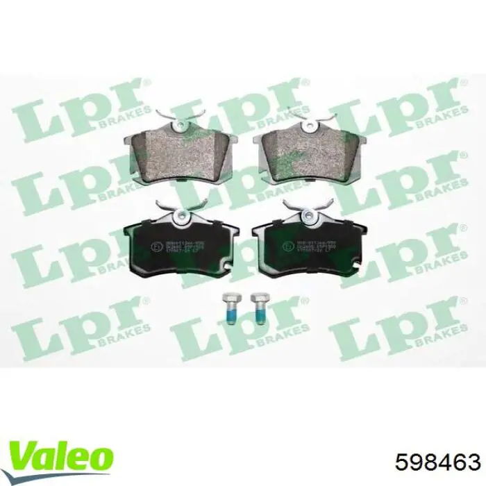 Задние тормозные колодки 598463 VALEO