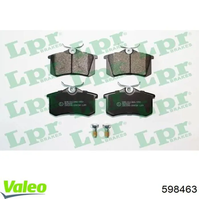 Купить 598463 VALEO Колодки тормозные задние, дисковые