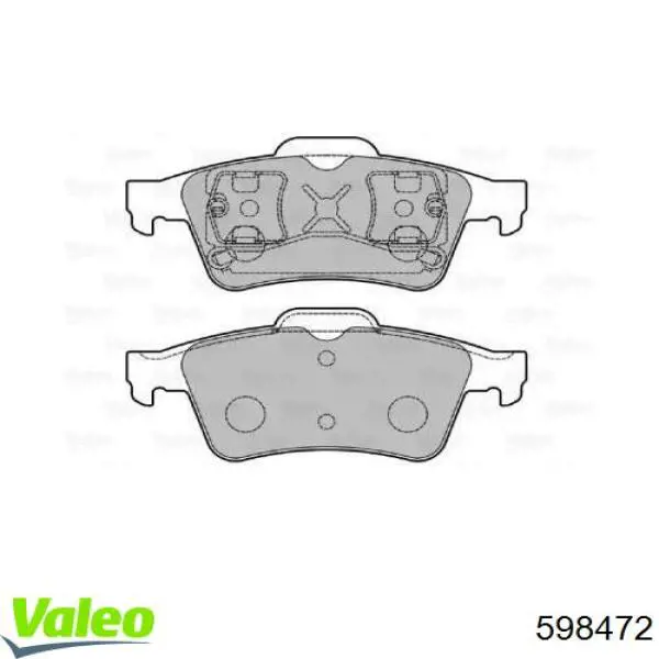 Задние тормозные колодки 598472 VALEO