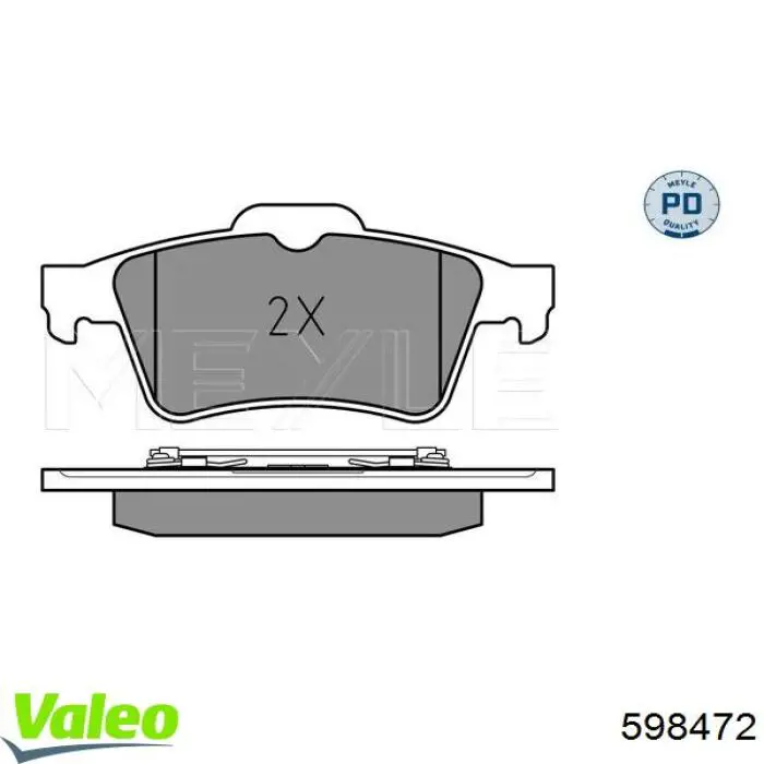 Купить 598472 VALEO Колодки тормозные задние, дисковые