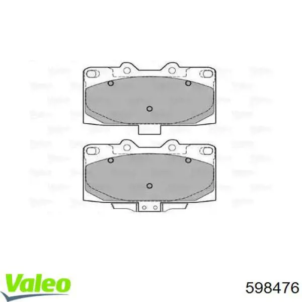 Передние тормозные колодки 598476 VALEO