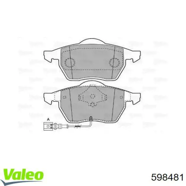 Передние тормозные колодки 598481 VALEO