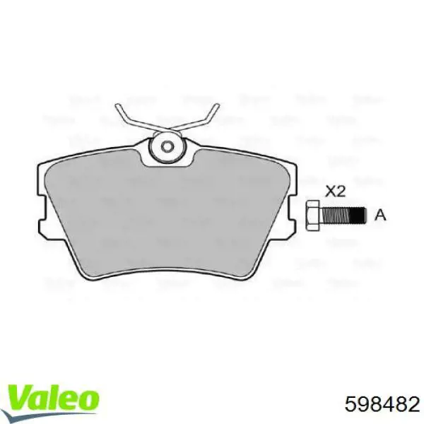 Задние тормозные колодки 598482 VALEO