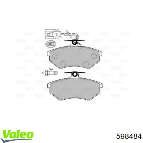 Передние тормозные колодки 598484 VALEO