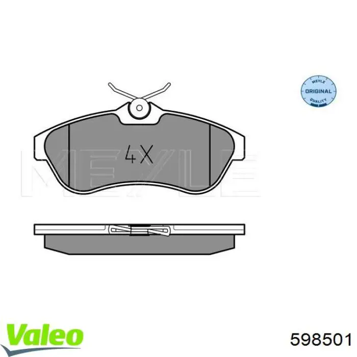 Купить 598501 VALEO Колодки тормозные