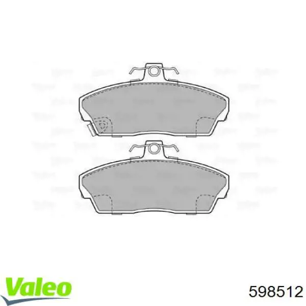 Передние тормозные колодки 598512 VALEO