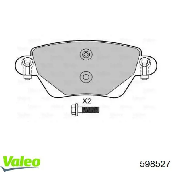 Задние тормозные колодки 598527 VALEO