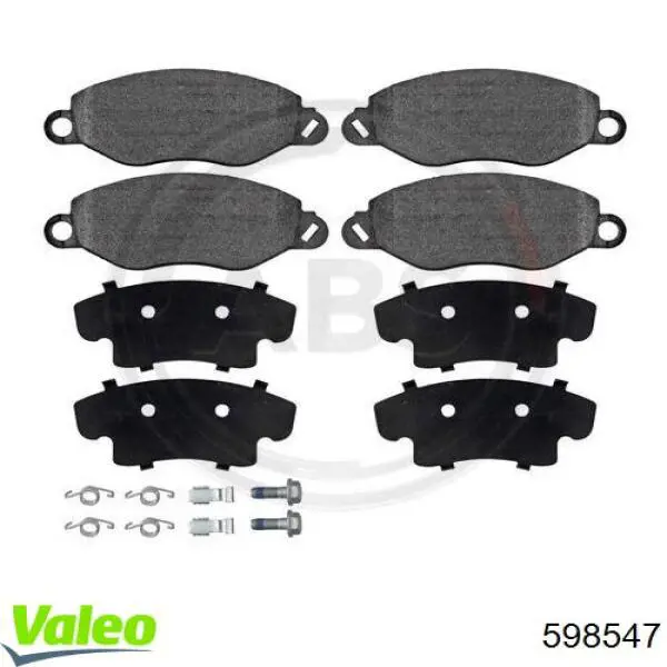 Передние тормозные колодки 598547 VALEO