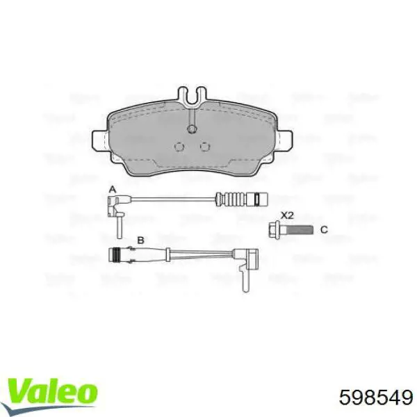 Передние тормозные колодки 598549 VALEO