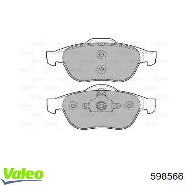 Передние тормозные колодки 598566 VALEO