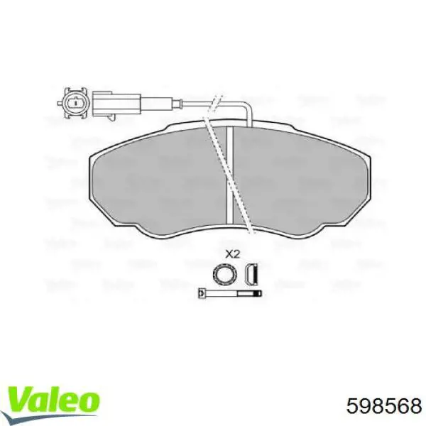 Колодки тормозные передние дисковые VALEO 598568