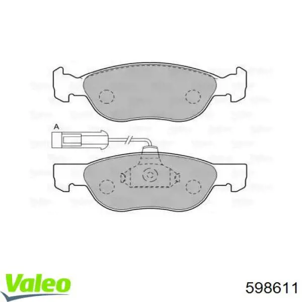 Передние тормозные колодки 598611 VALEO