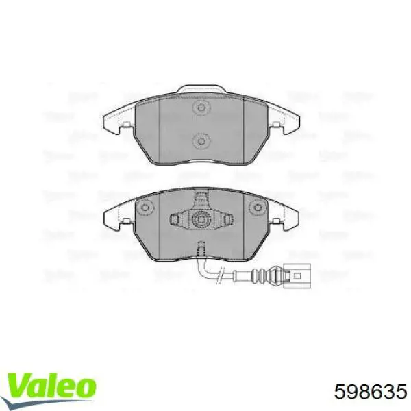 598635 VALEO колодки тормозные передние дисковые