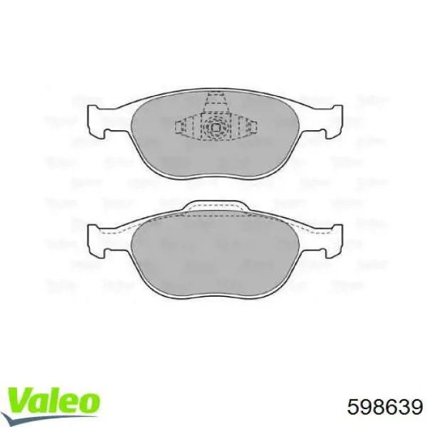 598639 VALEO колодки тормозные передние дисковые