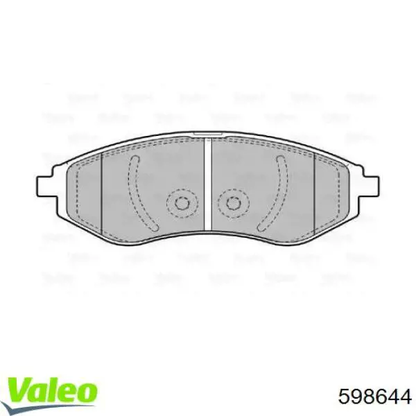 Передние тормозные колодки 598644 VALEO