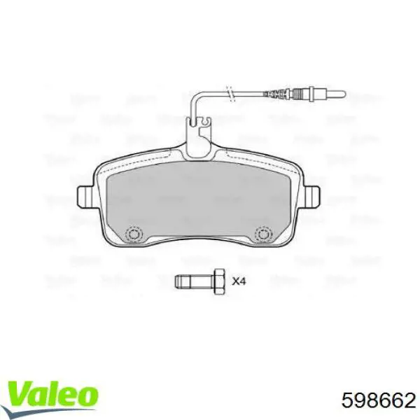 Колодки тормозные передние дисковые VALEO 598662