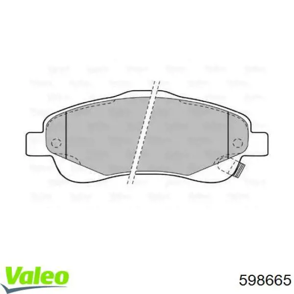 Передние тормозные колодки 598665 VALEO