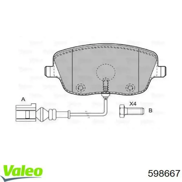 Передние тормозные колодки 598667 VALEO