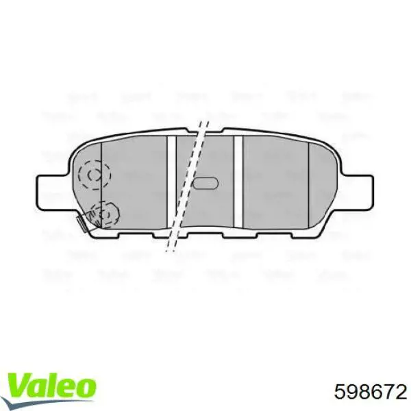 Задние тормозные колодки 598672 VALEO