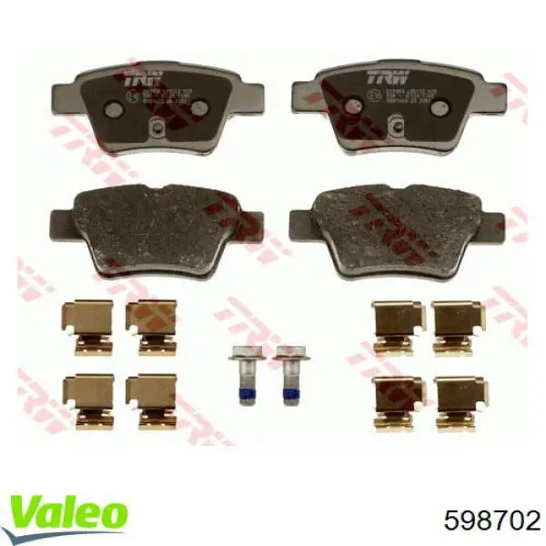 Купить 598702 VALEO Колодки тормозные задние, дисковые