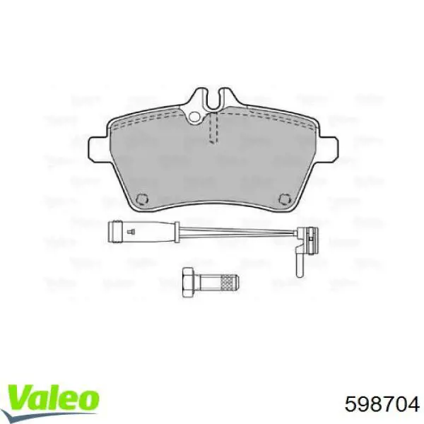 Передние тормозные колодки 598704 VALEO