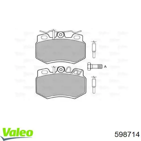 Передние тормозные колодки 598714 VALEO