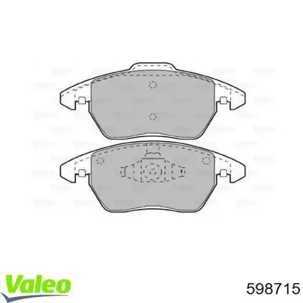 598715 VALEO колодки тормозные передние дисковые