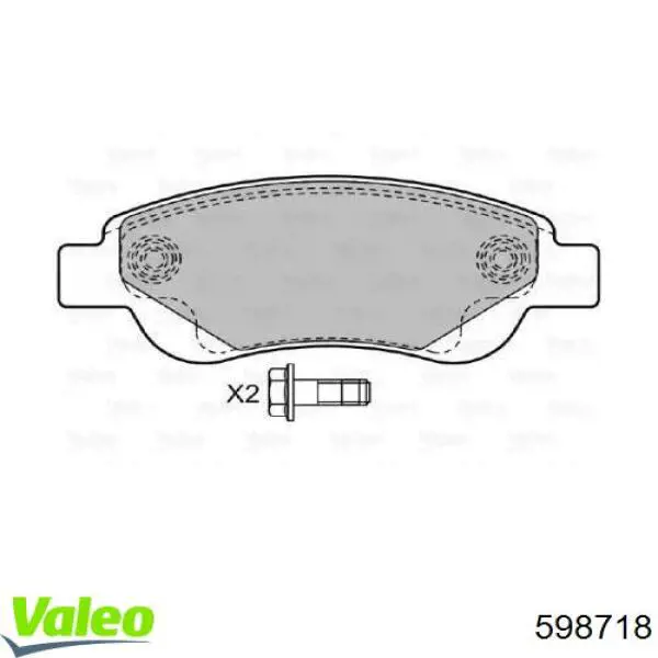 Передние тормозные колодки 598718 VALEO