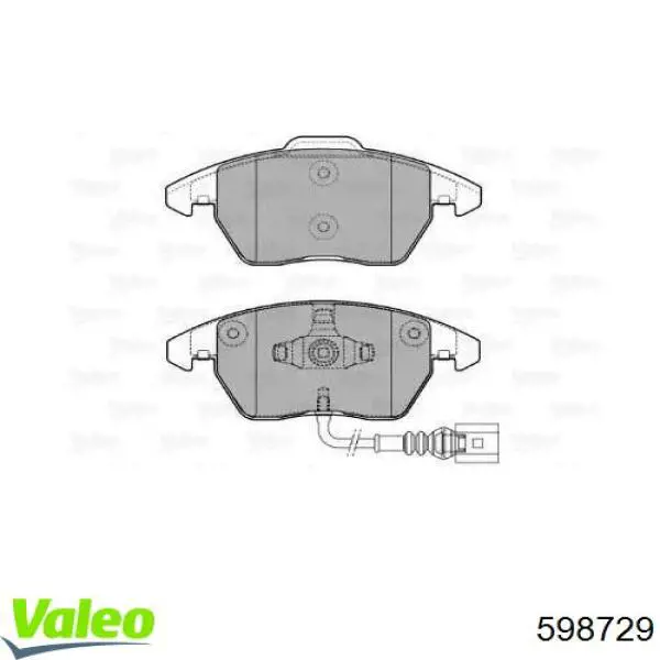 Передние тормозные колодки 598729 VALEO