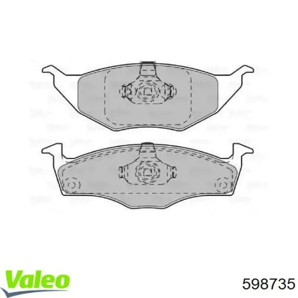 Передние тормозные колодки 598735 VALEO