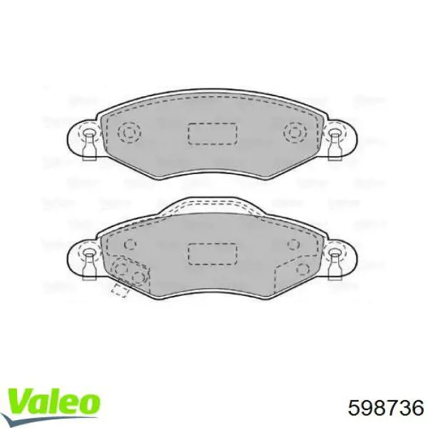 Передние тормозные колодки 598736 VALEO