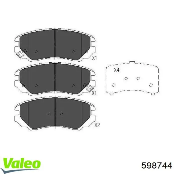 Купить 598744 VALEO Колодки тормозные