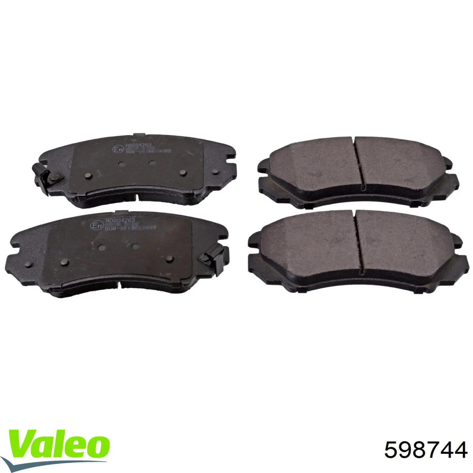 Передние тормозные колодки 598744 VALEO