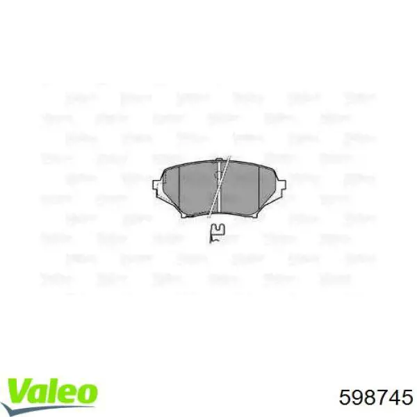 Передние тормозные колодки 598745 VALEO