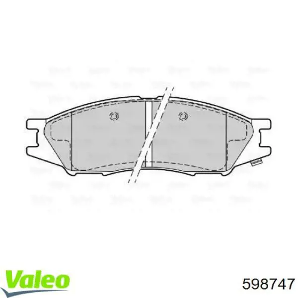 Передние тормозные колодки 598747 VALEO