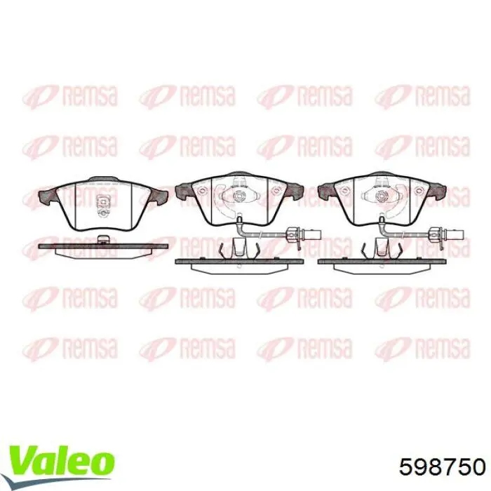 Купить 598750 VALEO Колодки тормозные