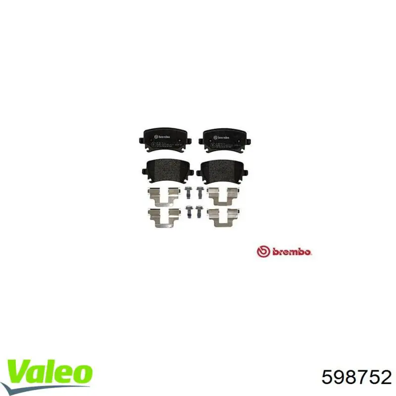 Колодки дисковые  VALEO 598752 цена, от 32.09 USD