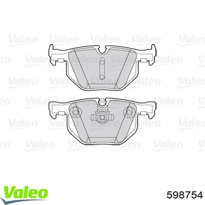Задние тормозные колодки 598754 VALEO