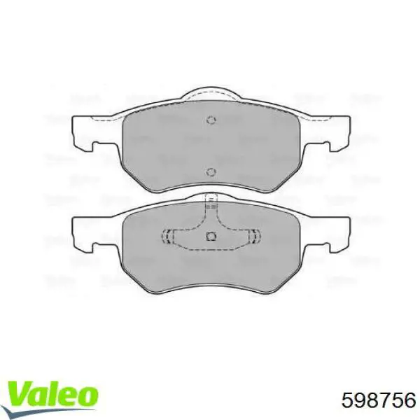 Передние тормозные колодки 598756 VALEO