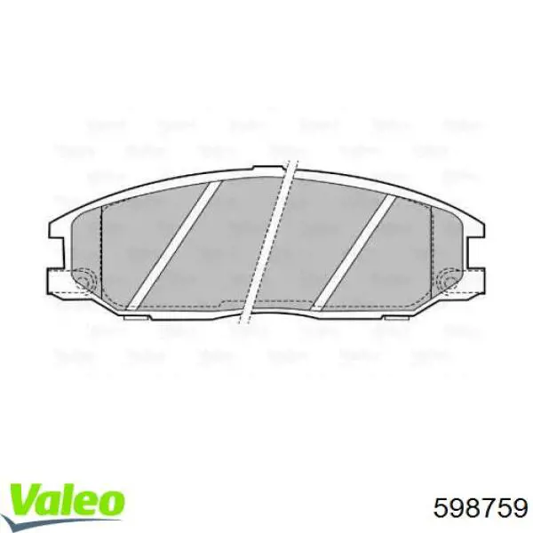 Передние тормозные колодки 598759 VALEO