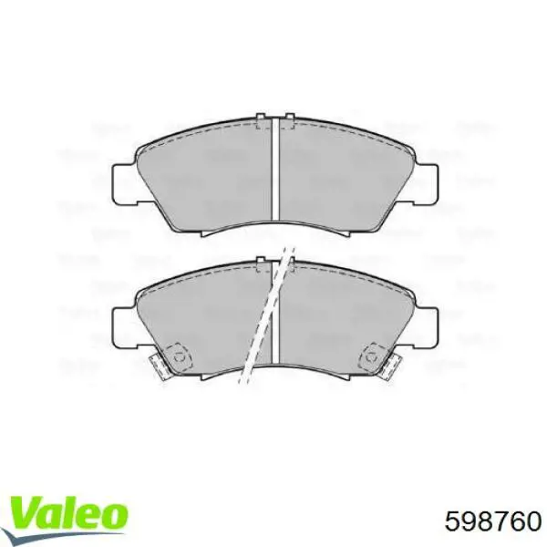 Передние тормозные колодки 598760 VALEO