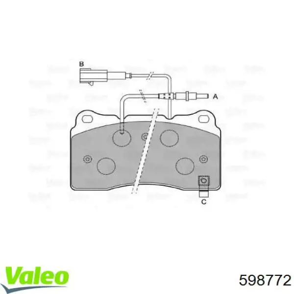 Передние тормозные колодки 598772 VALEO