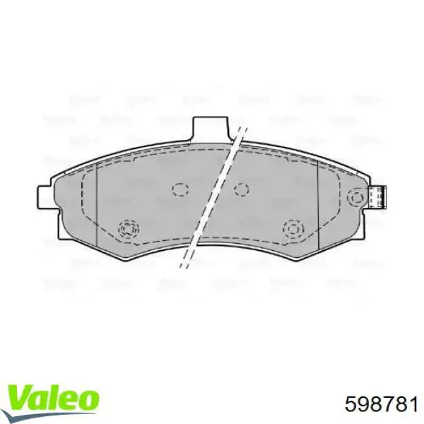 Передние тормозные колодки 598781 VALEO