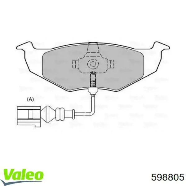 598805 VALEO колодки тормозные передние дисковые
