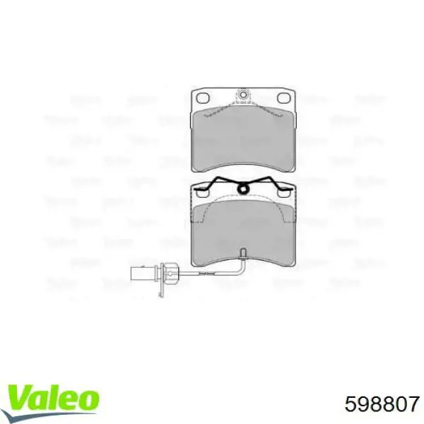 Передние тормозные колодки 598807 VALEO