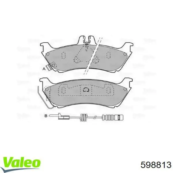 Задние тормозные колодки 598813 VALEO