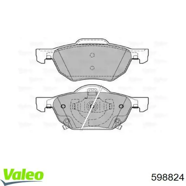 Передние тормозные колодки 598824 VALEO