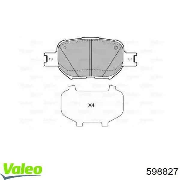 Передние тормозные колодки 598827 VALEO